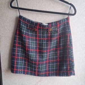 Lena Plaid Mini Skirt Small NEW green blue red Dark Academia City Chic